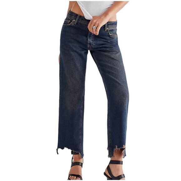 We The Free x Free People Maggie Mid Rise Straight Leg Jeans - Size 27 - Picture 1 of 11